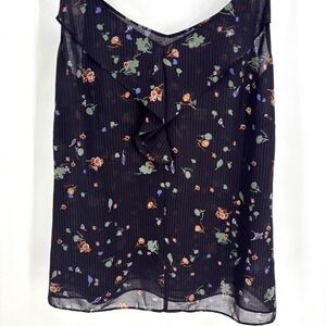 Cabi Pinstripe Floral Sleeveless V-Neck Cami Size Medium #3607 EXCELLENT